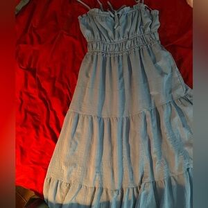 Elegant Light Blue Casual Dress